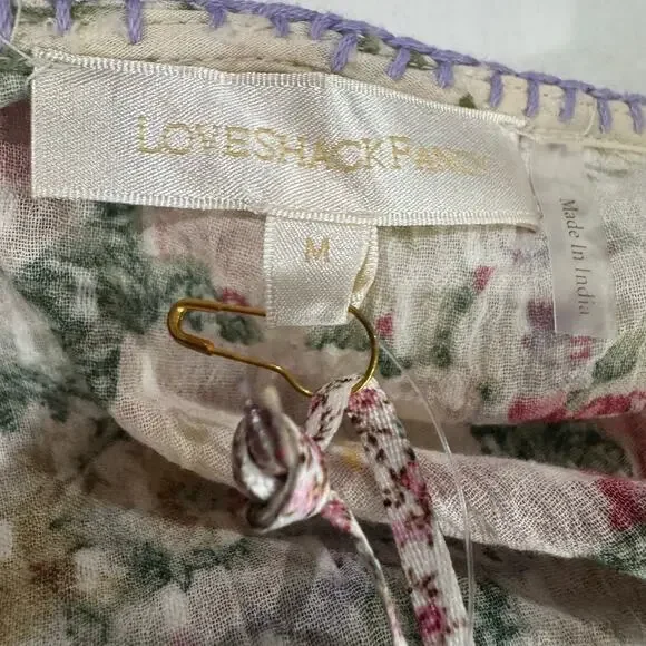 LoveShackFancy Keelin Mini Dress Shining Gemstone Floral Cotton Multi Size M NWT - Picture 10 of 11